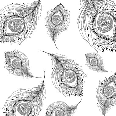 Tavus kuşu tüyü Dikişsiz desen arka planda.