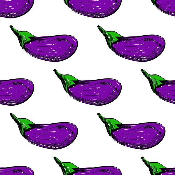 Vector seamless background with eggplants. — Stock Vector