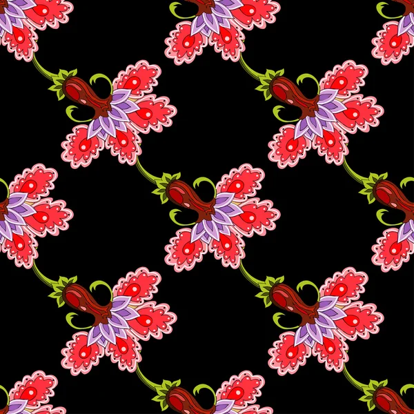 Kunst Blume nahtlose Muster auf dem Hintergrund. — Stockvektor