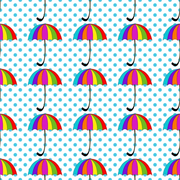 Seamless mönster med paraplyer på bakgrund — Stock vektor