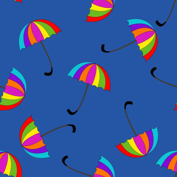 Seamless mönster med paraplyer på bakgrund — Stock vektor