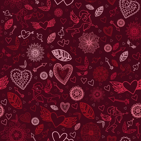 Feliz San Valentín signos en el fondo negro . — Vector de stock