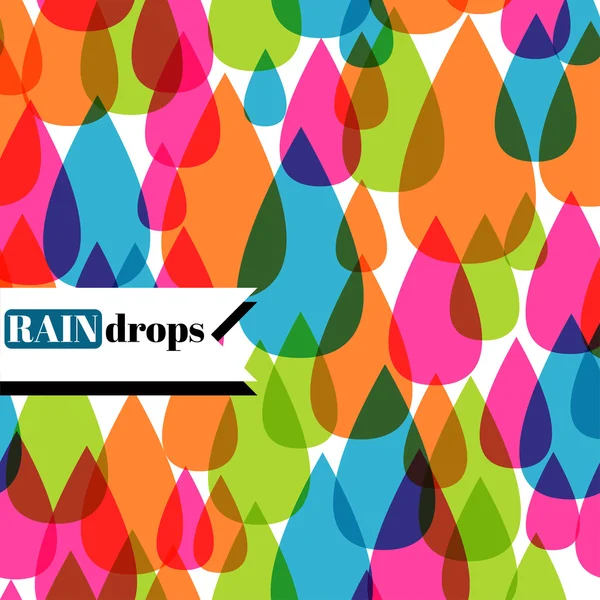 Colorful rain drops on a background — Stock Vector