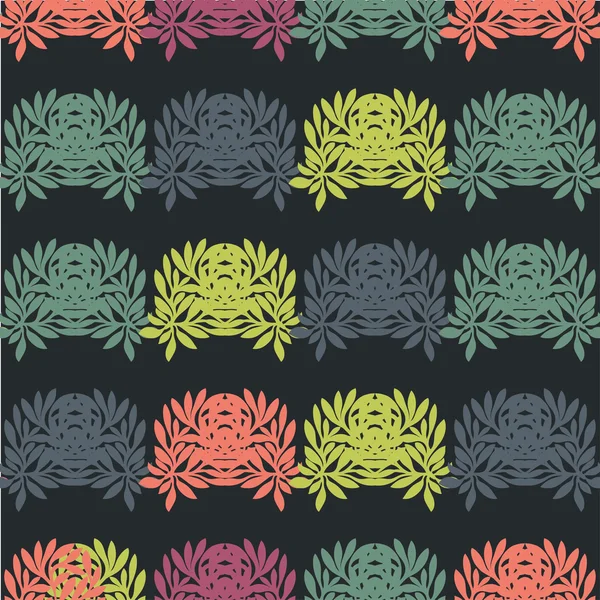 Grunge-Retro nahtloses Muster aus farbigen Blättern. — Stockvektor