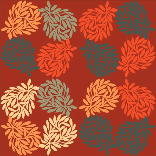 Grunge retro seamless pattern of colored leaves. — Stock Vector