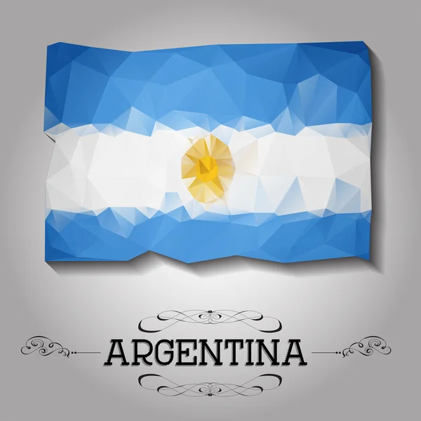 Vektor geometrický polygonální Argentina vlajka. — Stockový vektor