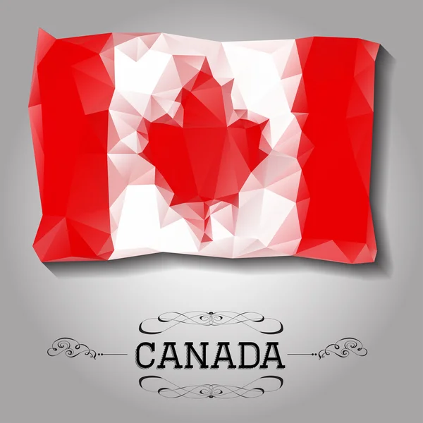 Vector geometric polygonal Canada flag. — Stock Vector