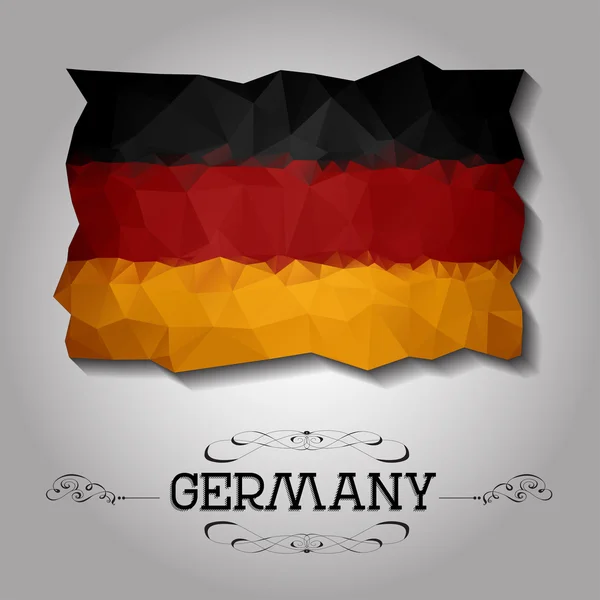 Векторный геометрический многоугольный флаг Германии . — стоковый вектор