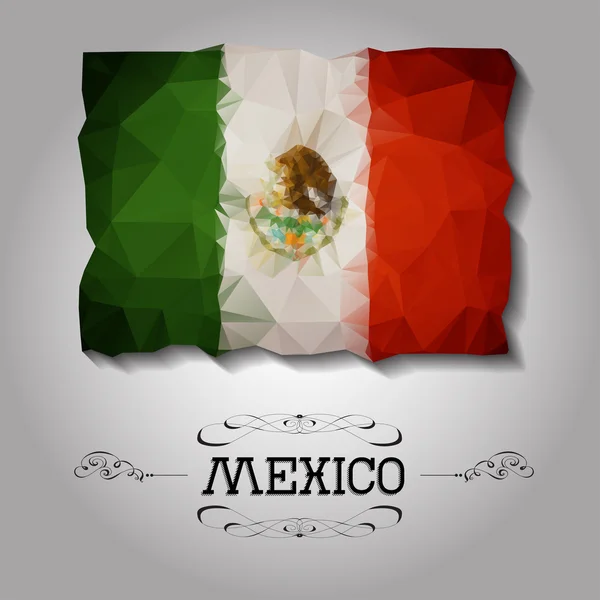 Vektor geometrisk polygonal Mexico flag . – Stock-vektor