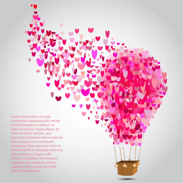 Cartes de Saint Valentin heureux avec ballon à air . — Image vectorielle