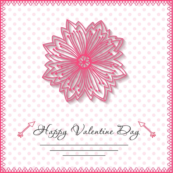 Happy valentines day cards with flower on background — Stock Vector
