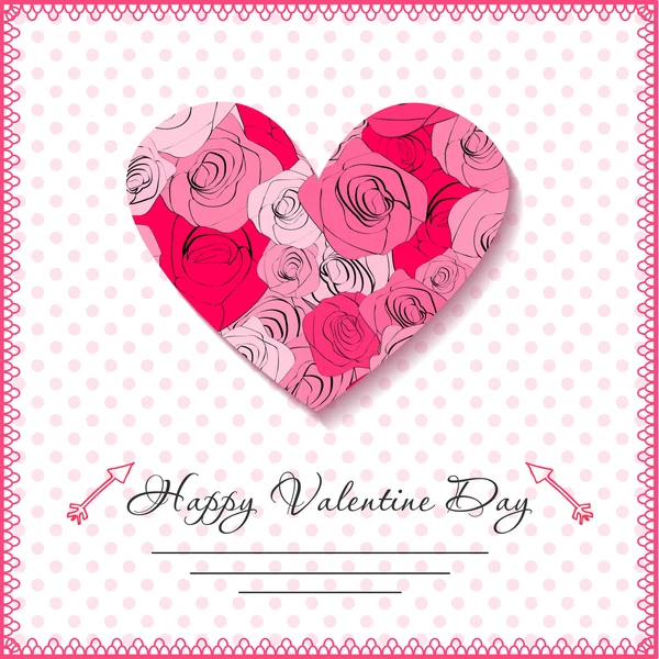 Šťastný Valentýna karty se srdcem na pozadí — Stockový vektor