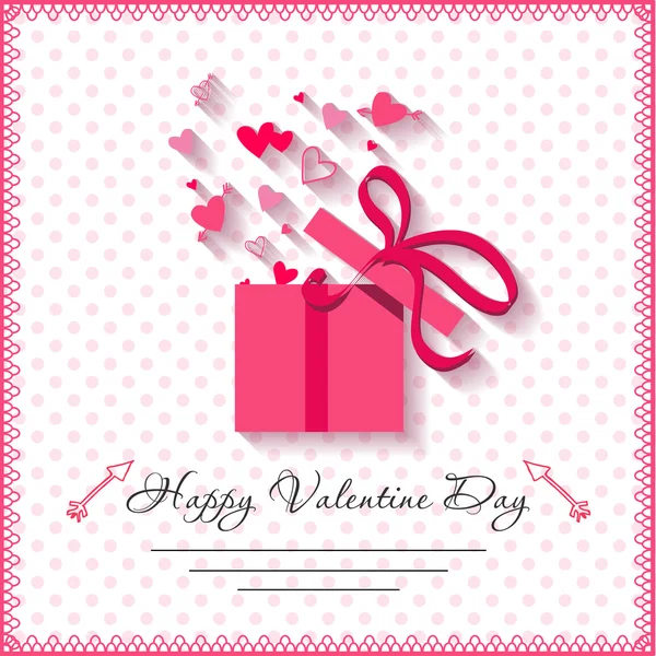 Happy valentines day cards with gift on background — Stock Vector