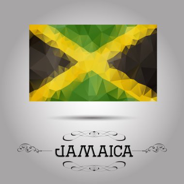 Vektör geometrik poligonal Jamaika bayrak.