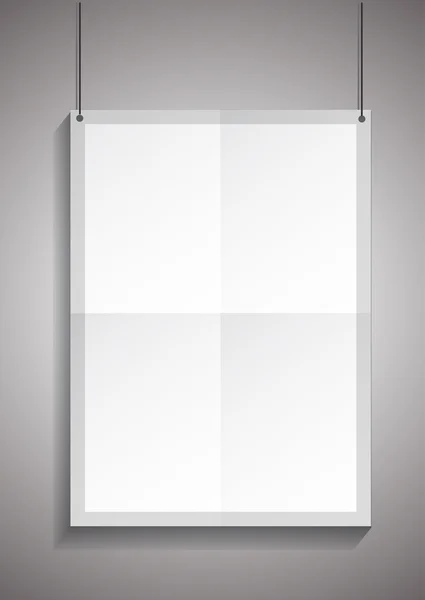 Vektor mall av ram med affisch, placerad i interiören. Mockup för dina affischer. — Stock vektor