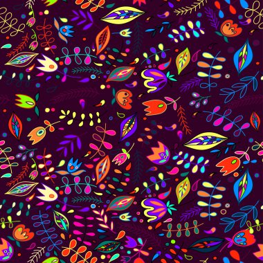 Dikişsiz desen vektör vintage çiçek.