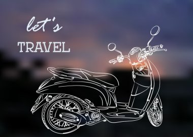 Ahşap desen hafif dokulu ve kahverengi renk ve skuter.