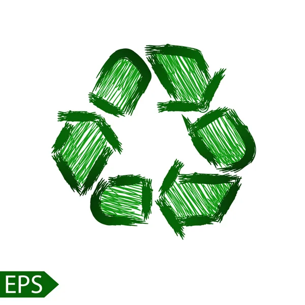 Vektor-Recycling-Symbol mit Aquarellfarben. — Stockvektor