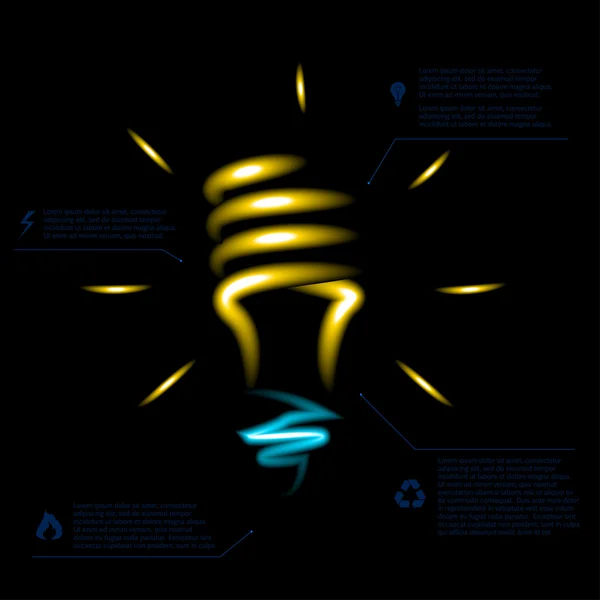 Stylový koncepční neonové žárovky digitální ideový návrh. — Stockový vektor
