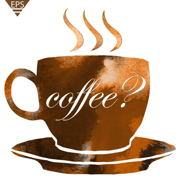 Акварельна чашка кави з типографією — стоковий вектор