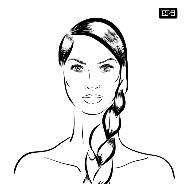 Portrait vectoriel de femme sur fond . — Image vectorielle