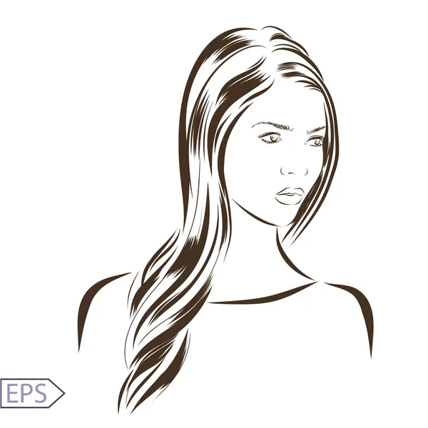 Woman vector portrait on a background. — Stock Vector