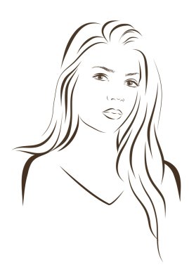 Kadın vektör portre bir arka plan üzerinde.