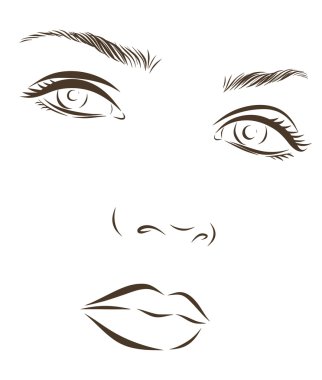 Kadın vektör portre bir arka plan üzerinde.