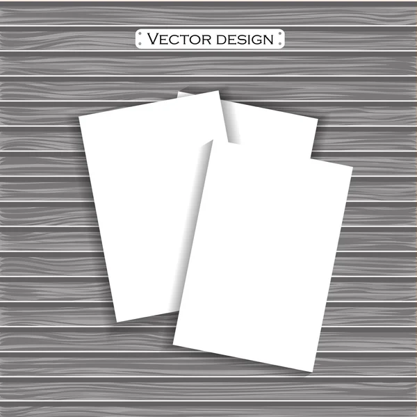 Vector blanco papier sjabloon op een achtergrond. — Stockvector