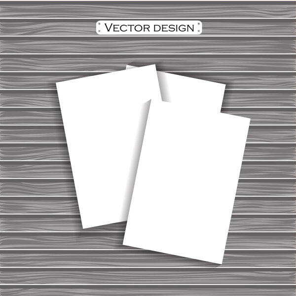 Vector blank paper template on a background.