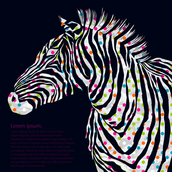 Hayvan suluboya illüstrasyon siluet zebra. Vektör — Stok Vektör