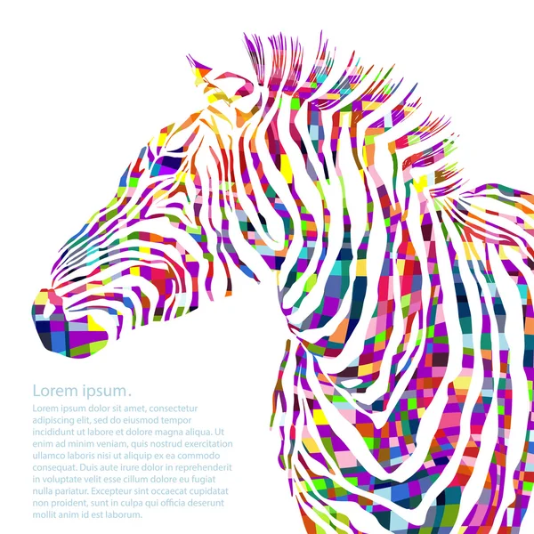 Dierlijke aquarel illustratie silhouet zebra. Vector — Stockvector