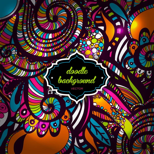 Multicolor patroon Doodles - decoratieve schetsmatig Notebook ontwerp-handgetekende Vector afbeelding achtergrond — Stockvector