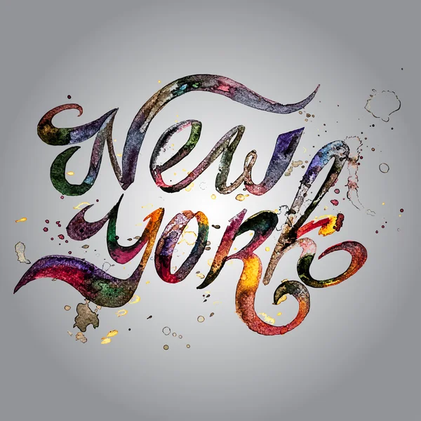 Εννοιολογική χειρόγραφη φράση Νέα Υόρκη σε λευκό φόντο. Vector εικονογράφηση — Διανυσματικό Αρχείο