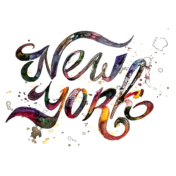 Conceptual handwritten phrase New York City on a white background. Vector illustration — Stock Vector