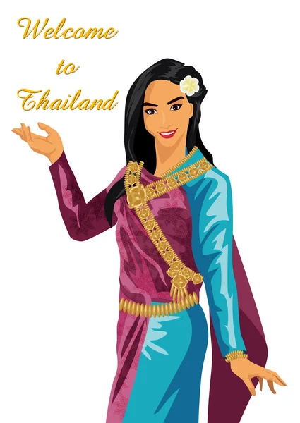 Vecteur Thai Femmes sur fond blanc — Image vectorielle