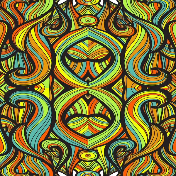 Curl padrão abstrato com ondas multicoloridas. Ilustração vetorial — Vetor de Stock