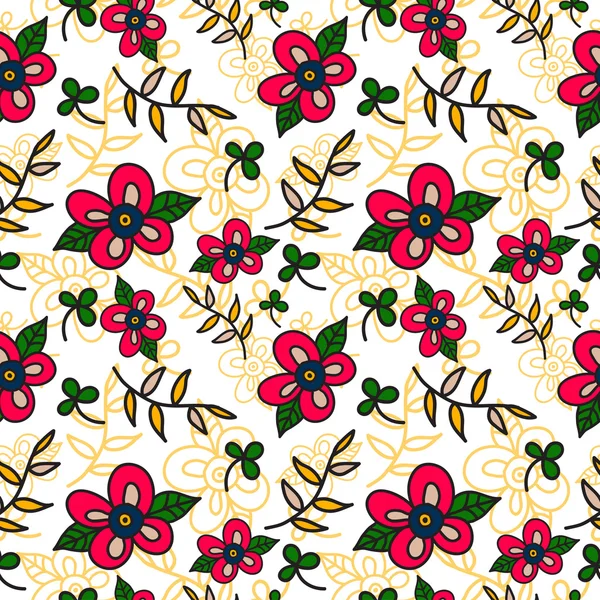 Floral fond de motif sans couture avec des feuilles. Vecteur — Image vectorielle