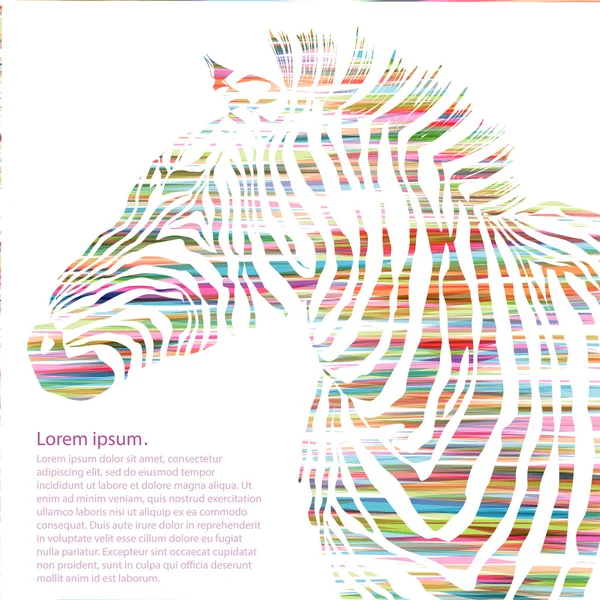 Illustrazione animale di silhouette zebra acquerello. Vettore — Vettoriale Stock