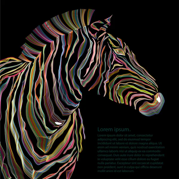 Hayvan illüstrasyon vektör zebra silueti. Vektör — Stok Vektör
