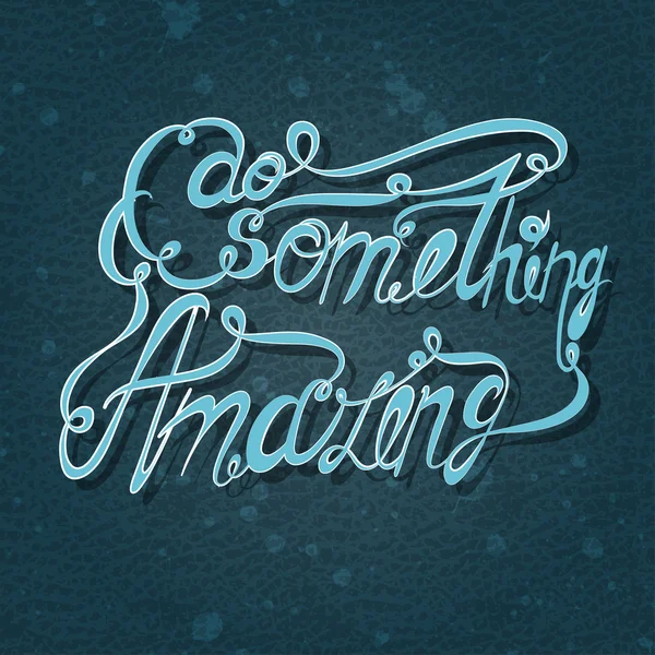 Vektör yazı. Fırça ile mavi bir arka plan üzerinde mavimsi mektupların. 