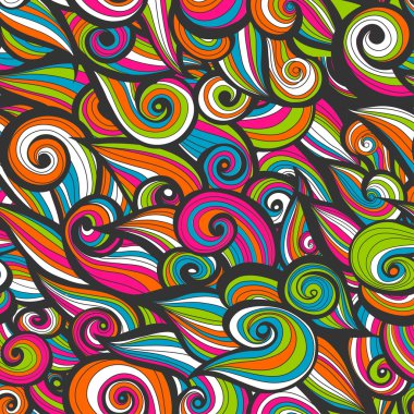 Çok renkli dalgalarla soyut kıvrımlar yap. Vektör çizimi. EPS