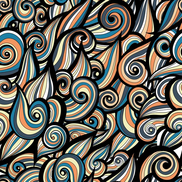 Изогнутый абстрактный рисунок с разноцветными волнами. Векторная иллюстрация. EPS — стоковый вектор
