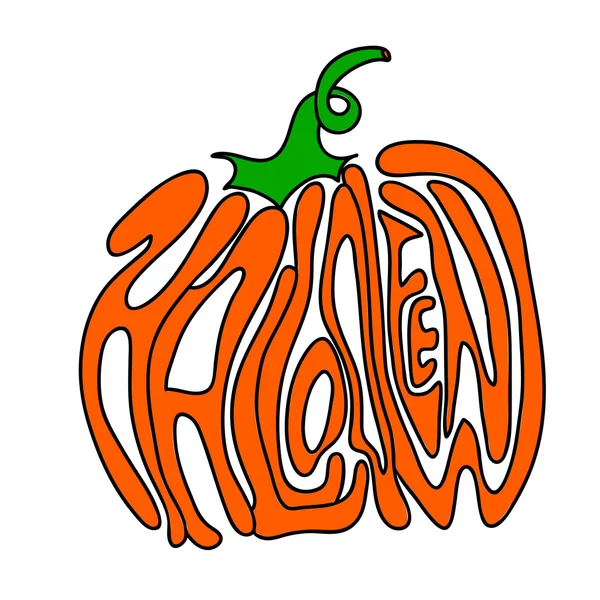 Pompoen belettering voor Halloween op een achtergrond. Vector — Stockvector