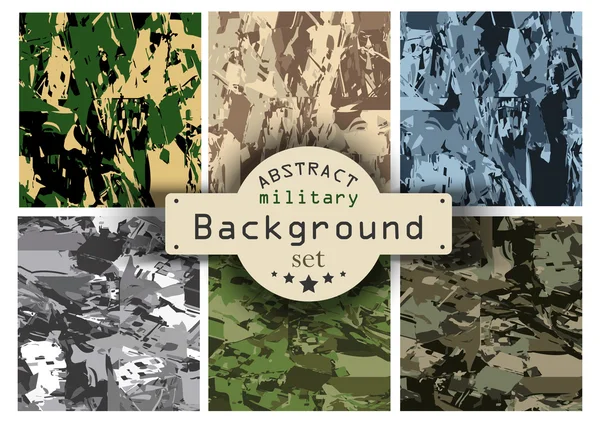 Camouflage militaire achtergrond instellen. Vectorillustratie, — Stockvector