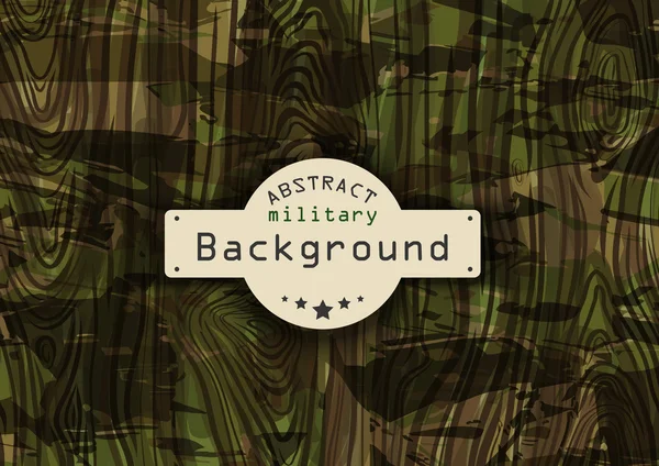 Camouflage military pattern background with wood. Vector illustration, — Stock Vector
