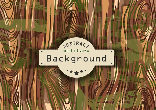 Camouflage military pattern background with wood. Vector illustration, — Stock Vector