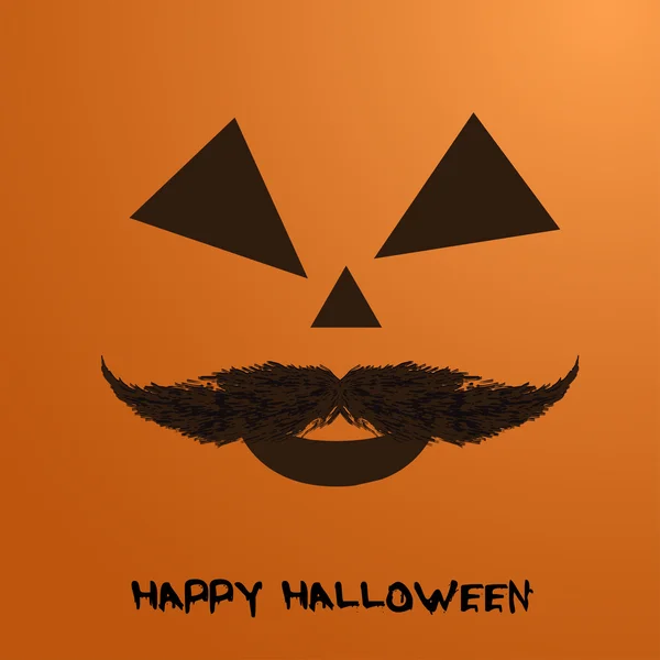 Retrato de calabaza vectorial con bigote para Halloween en el fondo — Archivo Imágenes Vectoriales