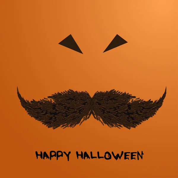 Ritratto di zucca vettoriale con baffi per Halloween sullo sfondo — Vettoriale Stock