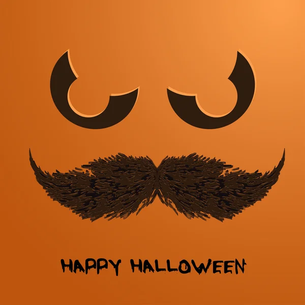 Retrato de calabaza vectorial con bigote para Halloween en el fondo — Archivo Imágenes Vectoriales